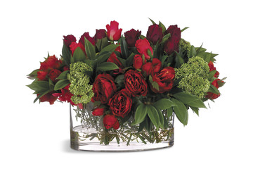 image Rose/Dahlia in Oval Glass   