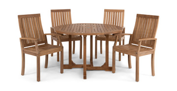 Morrey London 5 Piece Teak Patio Set