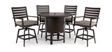 Adeline 5 Piece Balcony Height Fire Table Dining Set thumbnail 1