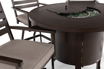 Adeline 5 Piece Balcony Height Fire Table Dining Set