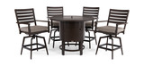 Adeline 5 Piece Balcony Height Fire Table Dining Set thumbnail 2