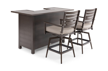 image Adeline 3 Piece Outdoor Balcony Height Bar Set  