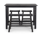 Captiva Counter Table With 2 Saddle Seat Stools And Bench - Black Sand thumbnail 1