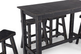 Captiva Counter Table With 4 Saddle Seat Stools - Black Sand thumbnail 3