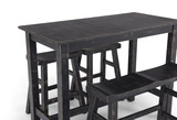 Captiva Counter Table With 2 Saddle Seat Stools And Bench - Black Sand thumbnail 2