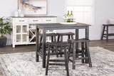 Captiva Counter Table With 4 Saddle Seat Stools - Black Sand thumbnail 4