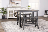 Captiva Counter Table With 2 Saddle Seat Stools And Bench - Black Sand thumbnail 3