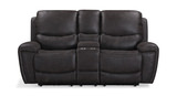 Dakota Power Reclining Loveseat with Console - Charcoal thumbnail 1