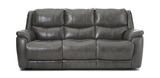 Dougie Leather Power Reclining Sofa - Grey thumbnail 1
