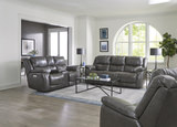 Dougie Leather Power Reclining Sofa - Grey thumbnail 3