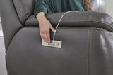 Dougie Leather Power Reclining Sofa - Grey thumbnail 4