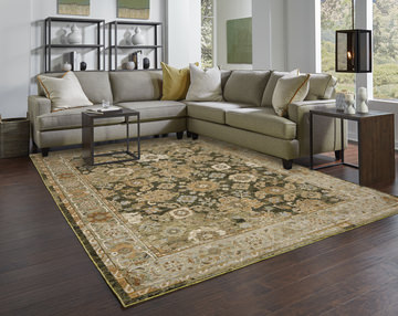 Andorra Green/Gold Area Rug - 5′3″ X 7′3″