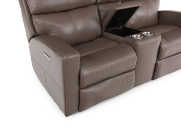 Score Leather Loveseat With Console