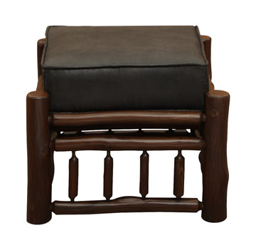 Hickory Log Ottoman