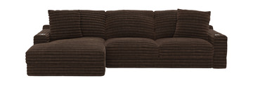 Portia Sectional Left Chaise - Chocolate