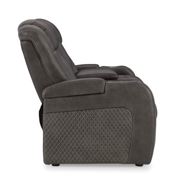 Astro Power Reclining Loveseat with Console - Shadow