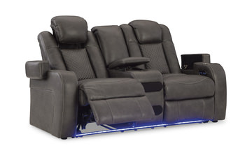 Astro Power Reclining Loveseat with Console - Shadow
