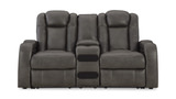 Astro Power Reclining Loveseat with Console - Shadow thumbnail 1