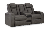 Astro Power Reclining Loveseat with Console - Shadow thumbnail 2