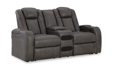 Astro Power Reclining Loveseat with Console - Shadow