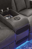 Astro Power Reclining Loveseat with Console - Shadow thumbnail 8