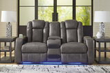 Astro Power Reclining Loveseat with Console - Shadow thumbnail 7