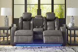 Astro Power Reclining Loveseat with Console - Shadow thumbnail 5