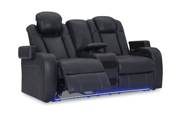 Astro Power Reclining Loveseat with Console - Sapphire
