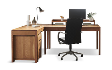 image Oxford Desk With Gallery And Left Desk