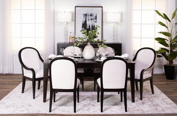 Layla Dining Table With 4 Side Chairs And 2 Arm Chairs