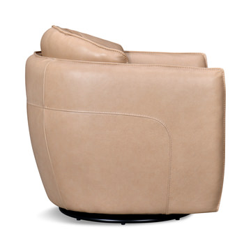 Sydney Leather Swivel Chair - Stone