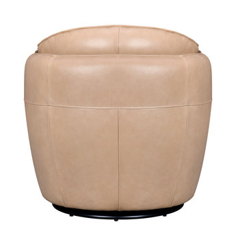 Sydney Leather Swivel Chair - Stone