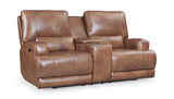 Robert Leather Power Loveseat With Console thumbnail 2