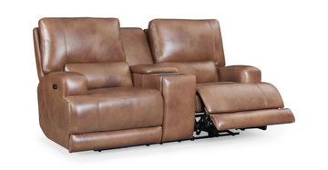 Robert Leather Power Loveseat With Console