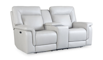 Marie Leather Power Console Loveseat