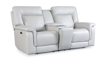 Marie Leather Power Console Loveseat