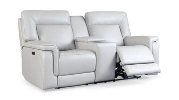 Marie Leather Power Console Loveseat