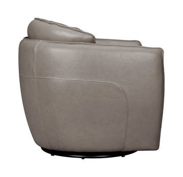 Sydney Leather Swivel Chair - Mushroom