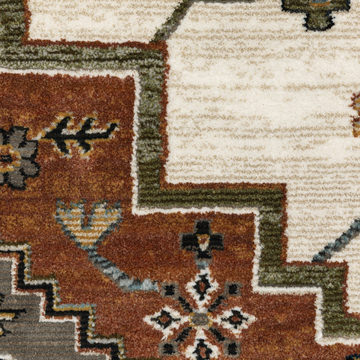 Keira Rust/Ivory Area Rug - 3′3″ X 5′0″