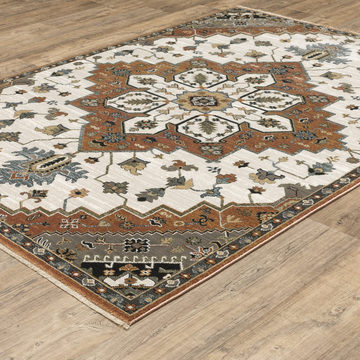 Keira Rust/Ivory Area Rug - 3′3″ X 5′0″