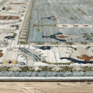 Keira Blue/Green Area Rug - 6′7″ x 9′6″