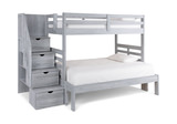 Skyler Twin/Full Bunk Bed With Stairs - Grey thumbnail 1