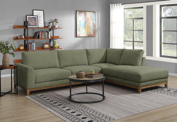 Madison Sectional with Right Chaise - Olivine