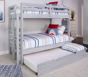 Skyler Twin/Twin Bunk Bed With Ladder - Grey