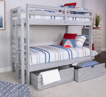 Skyler Twin/Twin Bunk Bed With Ladder - Grey