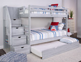 Skyler Twin/Twin Bunk Bed With Stairs - Grey thumbnail 9