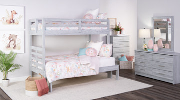 Skyler Twin/Full Bunk Bed - Grey