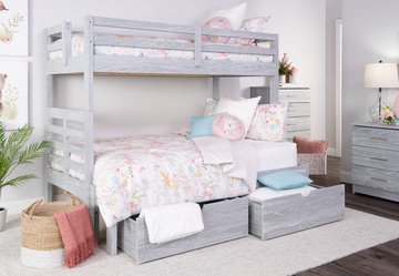 Skyler Twin/Full Bunk Bed - Grey