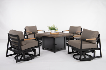 Eden Metro 5 Piece Fire Table Chat Set 