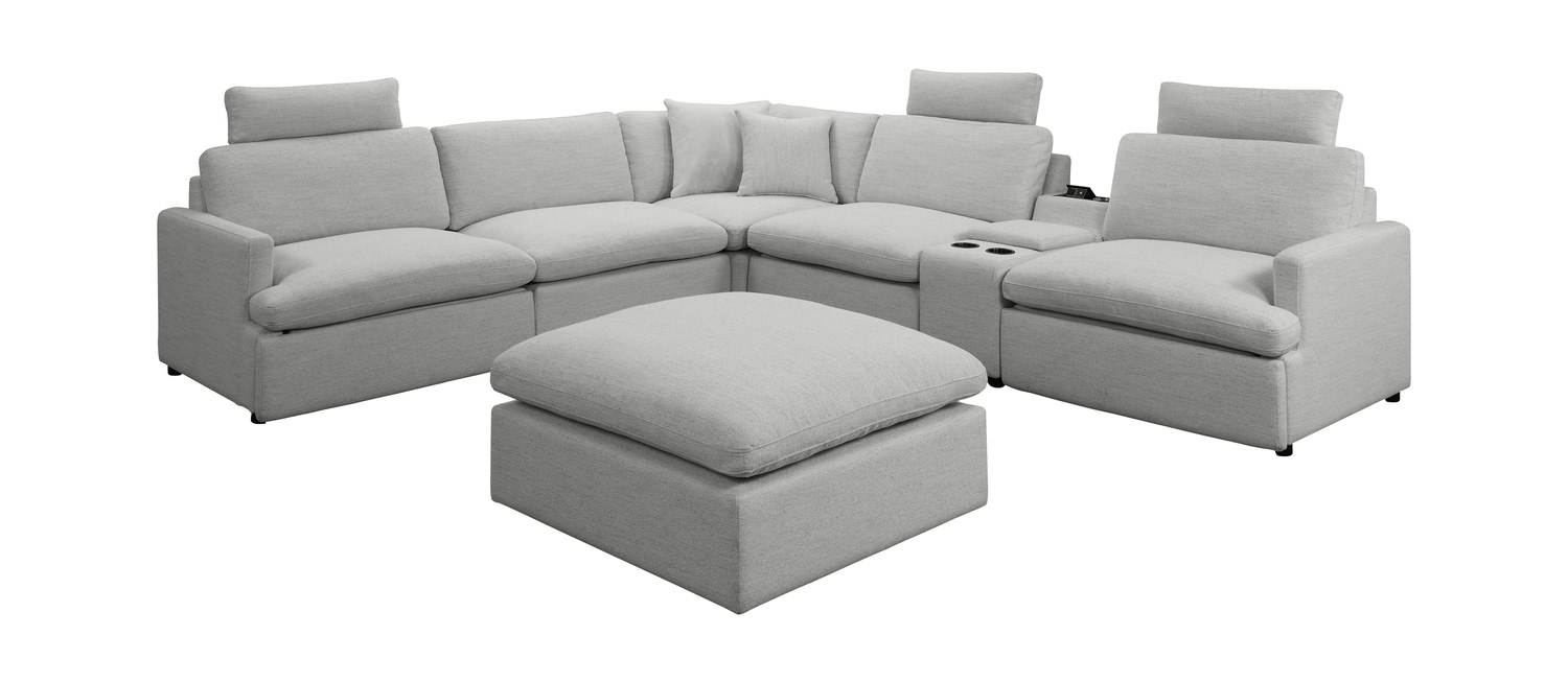 Nokomis 6 Piece Power Sectional With Ottoman